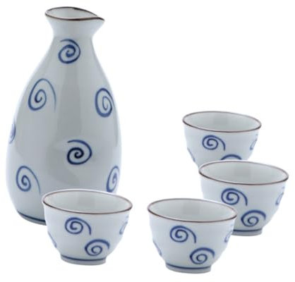 Garneck Juego De Teteras De Sake Japonesas Livianas Tetera Pintada A Mano para Servir Vino De Arroz para Ocasiones Especiales