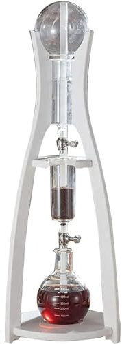 Cafetera de Goteo para café Helado, cafetera de Goteo para café Helado de Madera con tecnología de Goteo Lento, para Oficina en casa, Color Blanco