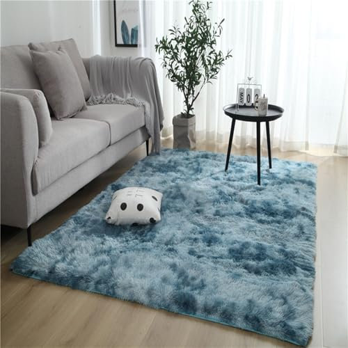 Luxuriöser nordischer Langflor-Teppich für Zuhause, Wohnzimmer und Schlafzimmer, weiche Matte und Nachttisch-Bodenmatte, 80 x 120 cm