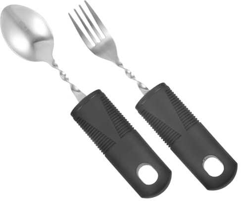 CONGARTENO Cuillère Anti-tremblement Et Fourchette Adaptative pour Personnes Âgées Ustensiles Pratiques Légers Et Faciles à Saisir