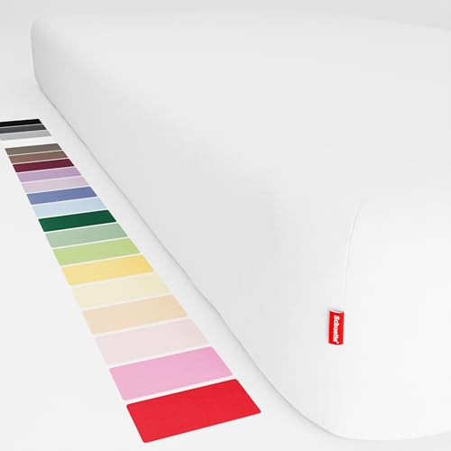 Schuette® Topper Spannbettlaken • 180x200 cm • Wow! Kollektion: Fluff White (Weiß) • 100% Superfluff Baumwolle, Blickdicht, Faltenfrei • mit Rundumgummi • Matratzenhöhe bis 10 cm