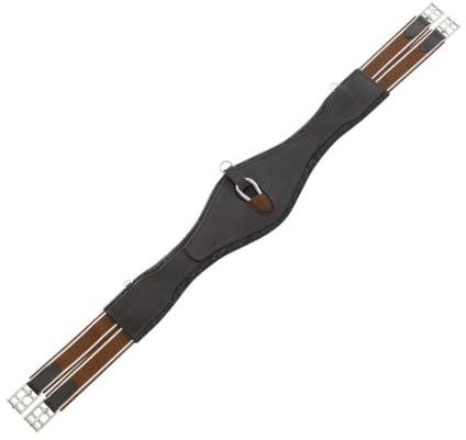Equestro Sottopancia da salto cuoio sagomato MARRONE (125 CM)