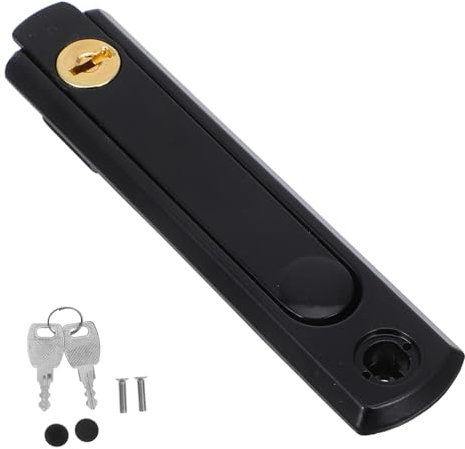 EXCEART Serratura Per Finestra Nera Con Chiave Chiavistello Scorrevole Sicuro e Resistente Meccanismo Di Blocco Verticale Per Sicurezza Domestica e Design Invisibile