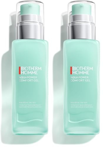 Biotherm Homme Aquapower Comfort Gel, mit Thermalplankton und Oligo-Mineralien, erfrischendes Gesichtsgel für Männer, für intensiv gepflegte Haut, 75 ml