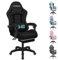 ELFORDSON Gaming Chair with 2-Point Massage Lumbar Cushion, High Back PC Computer Game Chair, 150° Reclining Office Chair with Headrest & Footrest, 360° Swivel, Fabric, Black - Home, Esports