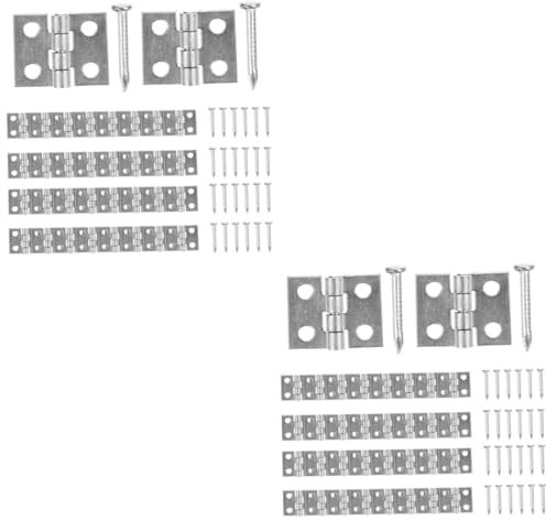NUOBESTY 2 Ensembles Charnières Miniatures Argentées Pour Projets Artisanaux Charnières Pliables Durables Pour Armoires Modèles 75 Pièces * 2