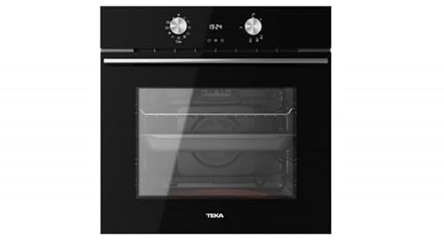 TEKA Horno Multifunción SurroundTemp con Función EasySteam, DualClean, 8 Funciones de Cocinado, Puerta Extraíble, Color Negro, 71 litros, Modelo EasySteam HLB 8418 P BK
