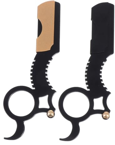 LOORGVEL Manueller Rasierer Für Herren Vintage Bart Rasiermesser 2 Stück Für Bart- Und Augenbrauen-Trimmen Handrasur Für Zuhause Salon Und Reisen