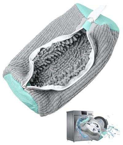 GAJUS Sacchetti per Scarpe Lavatrice con Cerniera, Riutilizzabile Sacchetti Lavanderia in Microfibra per Lavatrice, Grigio,Sacchetto Protettivo per Scarpe Delicate