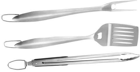 WEKADRIN Set Ustensiles Barbecue Acier Inoxydable Outils Résistants Chaleur pour Cuisine Extérieure Barbecue Camping et Jardin