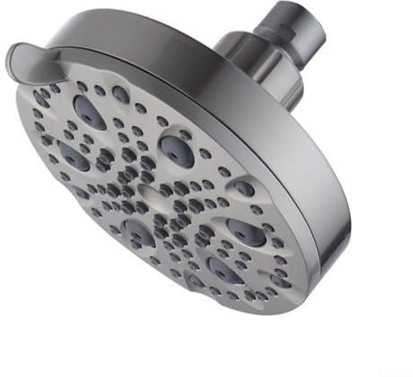 Set di soffione doccia a forma di fiore, con 9 modalità di spruzzo, potente flusso d'acqua, ugelli in silicone anti-blocco e girevole regolabile per un bagno confortevole (grigio)