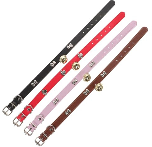 Gadpiparty 4 Collari Regolabili Per Capre Con Campanellini, Collari Colorati in Fettuccia Resistente Per Bestiame e Pecore, Accessori Per Allevamento Con Campane Per Individuazione Facilitata