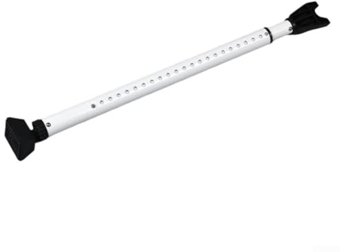 Zilimontt Front Door Security Bar 59-125 cm Telescopic Door Support Rod for Sliding and Entry Doors, Heavy-Duty Iron Construction with Adjustable Locking Mechanism, White