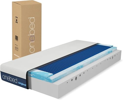 Onebed Matratze 90x200 cm Mittelfest 25cm, Ergonomische 7-Zonen Kaltschaummatratze mit Viskoelastischer Schaum und abnehmbar Bezug, Schaumstoffmatratze 90x200cm Rollmatratze H3 Öko-Tex Zertifiziert