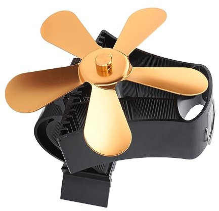 Aolidsive Ventilateur de Cheminée Mural Magnétique à 5 Palettes, Alliage d'aluminium, Génération Automatique pour Kérosène et Bois de Chauffage, Idéal pour le Chauffage Intérieur et la Circulation