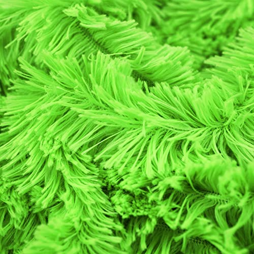 kullaloo Microfaser Zottelplüsch/Plüschstoff SuperSoft SHAGGY als Meterware – 20 mm Florlänge, EN71-3 & EN 71-9 zertifiziert – grün (dark lime) – 0,5 m