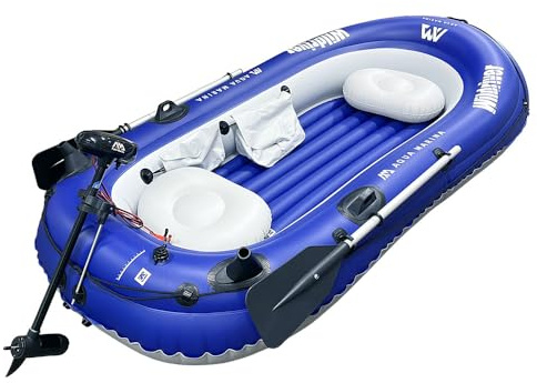 Greatwhite - Gommone da 283 cm, con motore elettrico da 180 W, 12 V, 2 supporti per canna da pesca