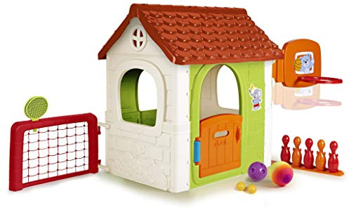 Feber - 6 en 1 Maison d'activité - Maison de Jeux pour Enfant | Jeux Inclus Tennis, Football, Basket-Ball, Le Bowling et Cible à Partir de 3 Ans