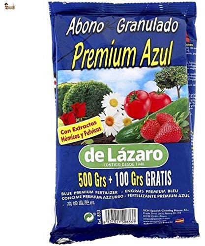 BricoLoco Abono Azul Universal. Plantas Interior y Exterior, huerto, césped, frutales, cítricos, arbustos, Rosales. Granulado. con extractos húmicos y fúlvicos, micronutrientes. (4)