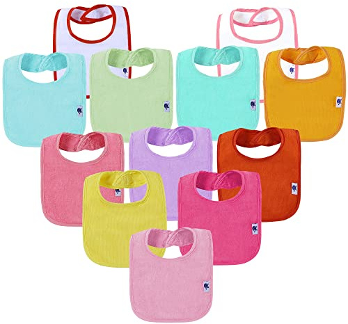 SUPNFOX 12 pack Waterproof Baby Bibs,Toddler Dribble Bib 0-6 -12 Months