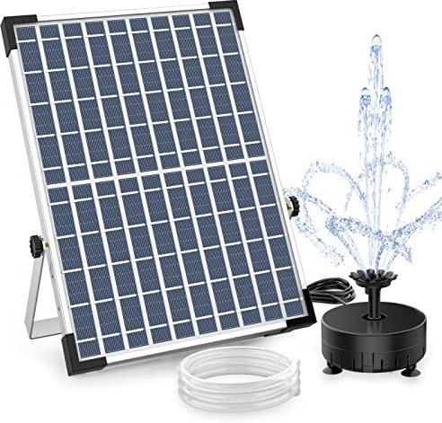 AISITIN 12W DIY Solar Springbrunnen, Neuestes Upgrade Solar Teichpumpe mit 2M Wasserleitung Solarbrunnen mit 21 Fontänenstile Solar Wasserpumpe für Garten,Teich,Vogelbad,DIY-Wasserspiel