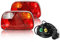 Qiping 2 Pack LKW Rückleuchten Satz, E-Geprüfte 12V Pkw Anhänger Beleuchtung Links/Rechts Rücklicht Set mit 5.5M Kabel - Vorverkabelt 13 Poliger Stecker & 2 x 5 Polig Bajonett