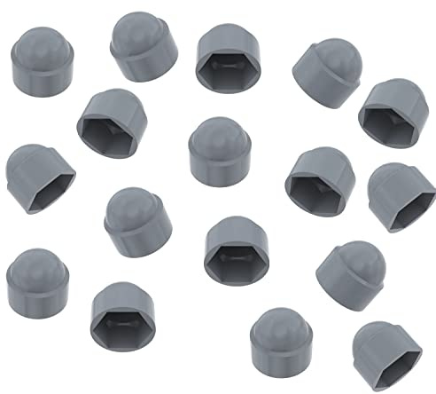 TERF® M10 Grey Plastic Hex Nut Bolt Dome Cap Cover M10 (17mm Spanner) Nut and Bolt Protective Caps Cover Hexagonal - Pack of 20