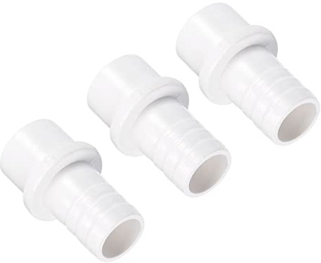 M METERXITY 3 Paquete PVC Tubo Montaje - Agua Tubo Conector, 20mm Púa Recto Tubo Junta, Aplicar a Exterior/Jardín/Piscina (OD 0.98 Pulgada, Blanco)