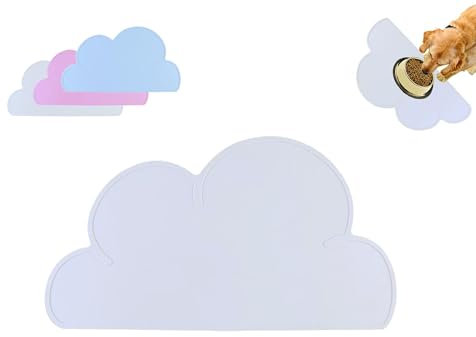 ChioSun Non-Slip Silicone Pet Feeding Mat, Waterproof Dog Cat Food Bowl Placemat for Hard Floors, Spill-Proof Easy Clean Durable Mat for Food & Water Bowls, Grey 48 * 28cm