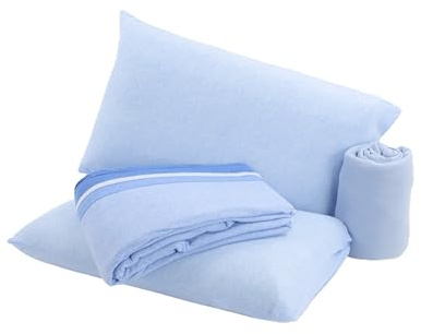 Viterbo Biancheria Juego de sábanas para cama de matrimonio, de suave forro polar, de fantasía Kenia (6127) (Borbonese Azul)