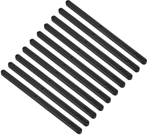 sourcing map Drawer Slides, 10Pcs 300mm - Plastic Drawer Rails, Side Mounted Grooved Guide Rails for Cabinet Drawers Bedside Tables Wardrobe Dressers (Black)