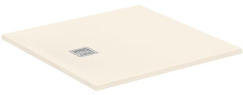 Ideal Standard - Ultra Flat S+, Piatto doccia quadrato ultrasottile in resina effetto pietra, 100x100cm, Ideal Solid, Sabbia