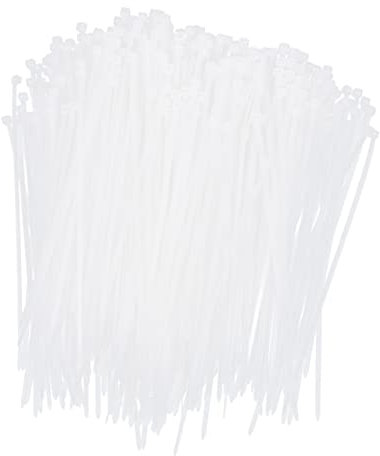 CIYODO Weiße Nylon Kabelbinder 1000 Stück Flexibel Kleine Größe für Kabelmanagement im Innenbereich Leicht und Praktisch