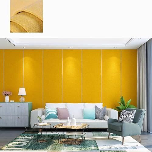 Panneaux muraux en tissu de lin à décoller et à coller pour décoration de la maison - Isolation thermique et acoustique pour chambre à coucher, salon, cuisine, mur TV