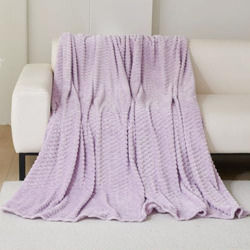 GREATOYAR Manta de Franela para Sofá, Manta de Franela para Cama, Manta para Mascotas, Mantas Ligeras, Extra Cálido, Sobrecama, Caliente, Transpirable para Otoño e Invierno, Caparazón Lila, 160X220cm
