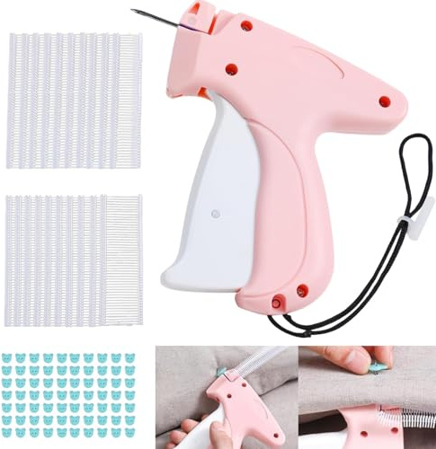 Fokroin Fixateur Rapide pour Vêtements, Mini Pistolet à coudre pour Vêtements, Fixation Rapide de Vêtements, Stitchy Quick Clothing Fixer, Livré Avec 100 Boucles ours et 1100 Aiguilles en Plastique