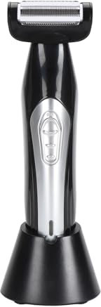 Tagliacapelli Elettrico per Inguine, Tagliacapelli per Schiena Uomo Indolore con Impugnatura Ergonomica Staccabile, Design di Rifinitura a Umido e a Secco, Base di Ricarica,