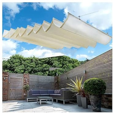 Vela parasole con kit di montaggio, rete ombreggiante con blocco UV al 95%, per pergola, terrazza, giardino, tenda avvolgibile per esterni (1 x 7 m)