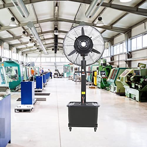 Ventilateur sur pied oscillant de 26/30 pouces, ventilateur de refroidissement extérieur, brumisateur, hauteur 5,7/5,9 pieds, pour locaux commerciaux et industriels (taille : 750 mm/30 po) (