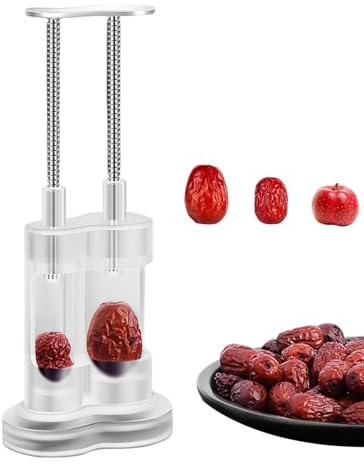Utensile snocciolatore per olive – Scavatore trasparente per ciliegie e olive, strumento a pressione | Strumento per la denocciolatura della data a doppio foro, estrattore manuale per noccioli di