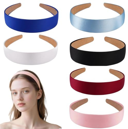 GXGM 6 Pièces Multicolore Bandeaux Cheveux Headband, Couleur Pure Bandeaux pour Cheveux, Mode Serre-Tete Femme, Serre Tête Fille Confortable, Simple, Élégante, pour Femmes Filles