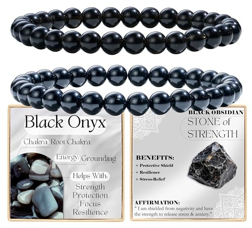 Bivei 3-teiliges Perlenarmband Damen Handgefertigter Naturstein Heilsteine Edelstein Perlen Armband, Yoga, Meditation, Schutz Geschenk