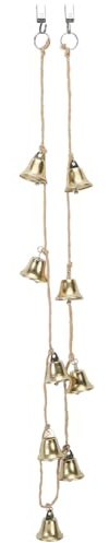 GORGECRAFT Hängende Kuhglocken Antik Bronze Metall Eisen Vintage Rustikal Juteseil Inspiriert Dekoratives Glücksglocken Cluster Glockenspiel Mit Clips Für Haustüren Wände Weihnachtskränze Party Dekor