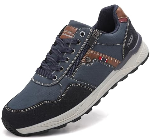Trainers Men Casual Sneakers with Zipper | Non-Slip, Lightweight, Breathable Walking Business Shoes for Outdoor Sports Size 7-11UK