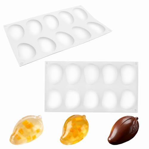 1 Stampo in Silicone per Pasticceria a Forma di Mandorla - 10 Forme di Simulazione di Frutta - Stampo da Forno Riutilizzabile - Resistente al Gelo e al Calore - Stampi da Forno per Dolci, Cioccolato