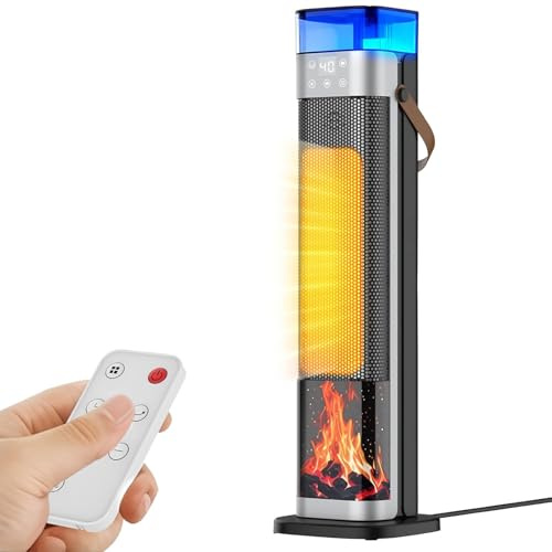 Electric Heater, 2000W Space Silent Heaters With Humidifier Function, Ceramic Heatering, Remote Control, Overheat and Tipping Protection, 12H Timer, 3-Speed, for Bedroom Indoor Use