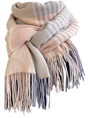 LZPCarra Kölnisch Wasser Tücher Schal, warm, weich, große Decke, Schals Tasse Schal (Pink, A)