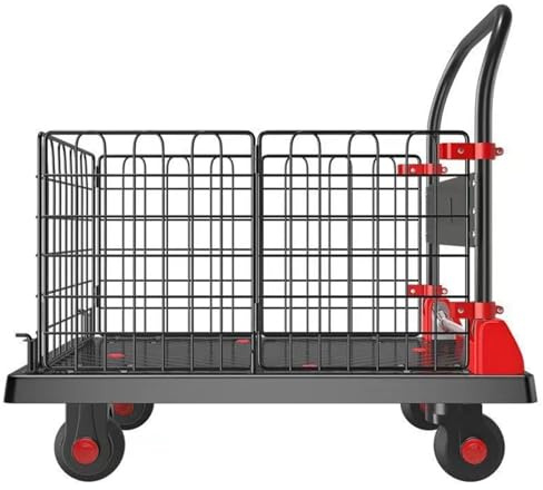 Carrello pieghevole Carrello multiuso con pianale e recinzione pieghevole for bancarelle da campeggio trasporto merci