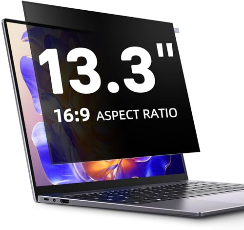 LUSA DESIGN Blickschutzfolie für 13,3 Zoll Laptop 16:9 Sichtschutzfolie | Abnehmbar sichtschutz, Anti Blaulicht Blendschutz Displayschutz für Lenovo Hp Dell Acer Asus Thinkpad Envy Xps