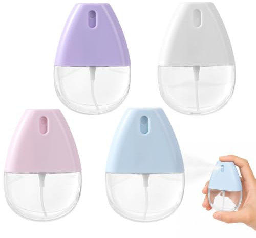 CEJAS Pack de 4 Atomizadores Mini de 25 ml – Pulverizadores Recargables y Reutilizables – Para Perfume, Tónico Facial y Cosméticos – Ideal para Viaje y Uso Diario